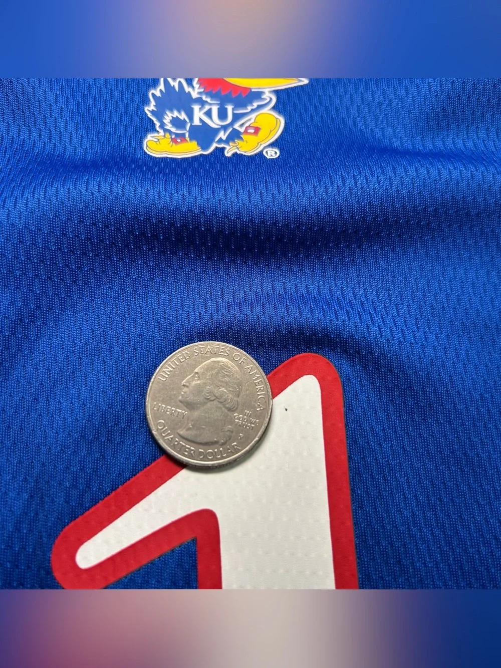 Adidas Kansas Jayhawks Basketball Swingman Jersey #1 Royal Blue size YOUTH M